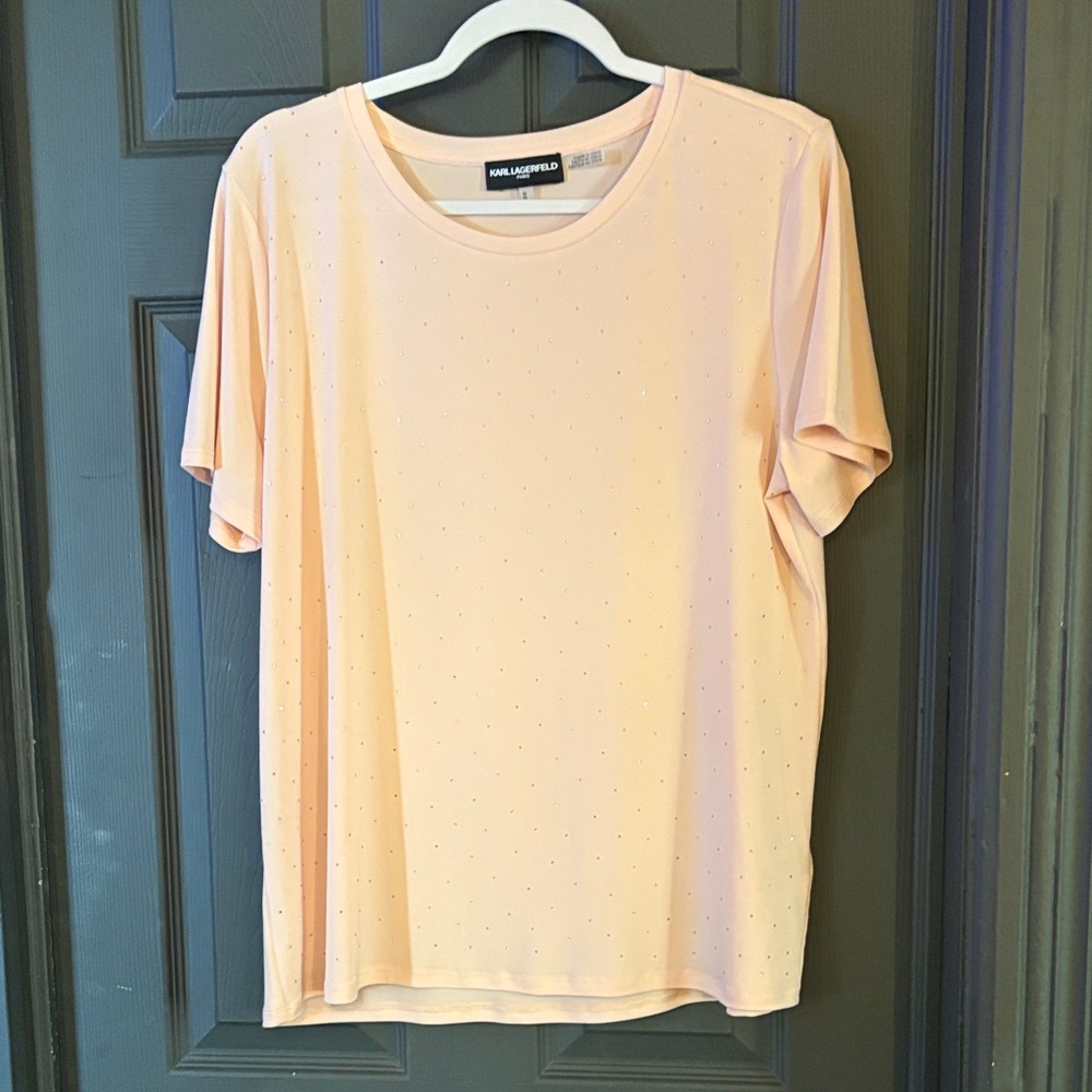 Karl Lagerfeld Light Pink Short Sleeve Top